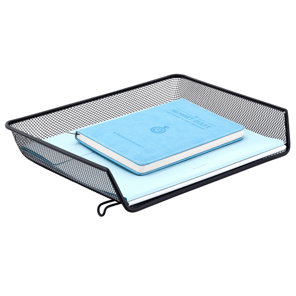 Pen + Gear Metal Mesh Letter Tray, Desk Document Organizer, Black, Single Pack