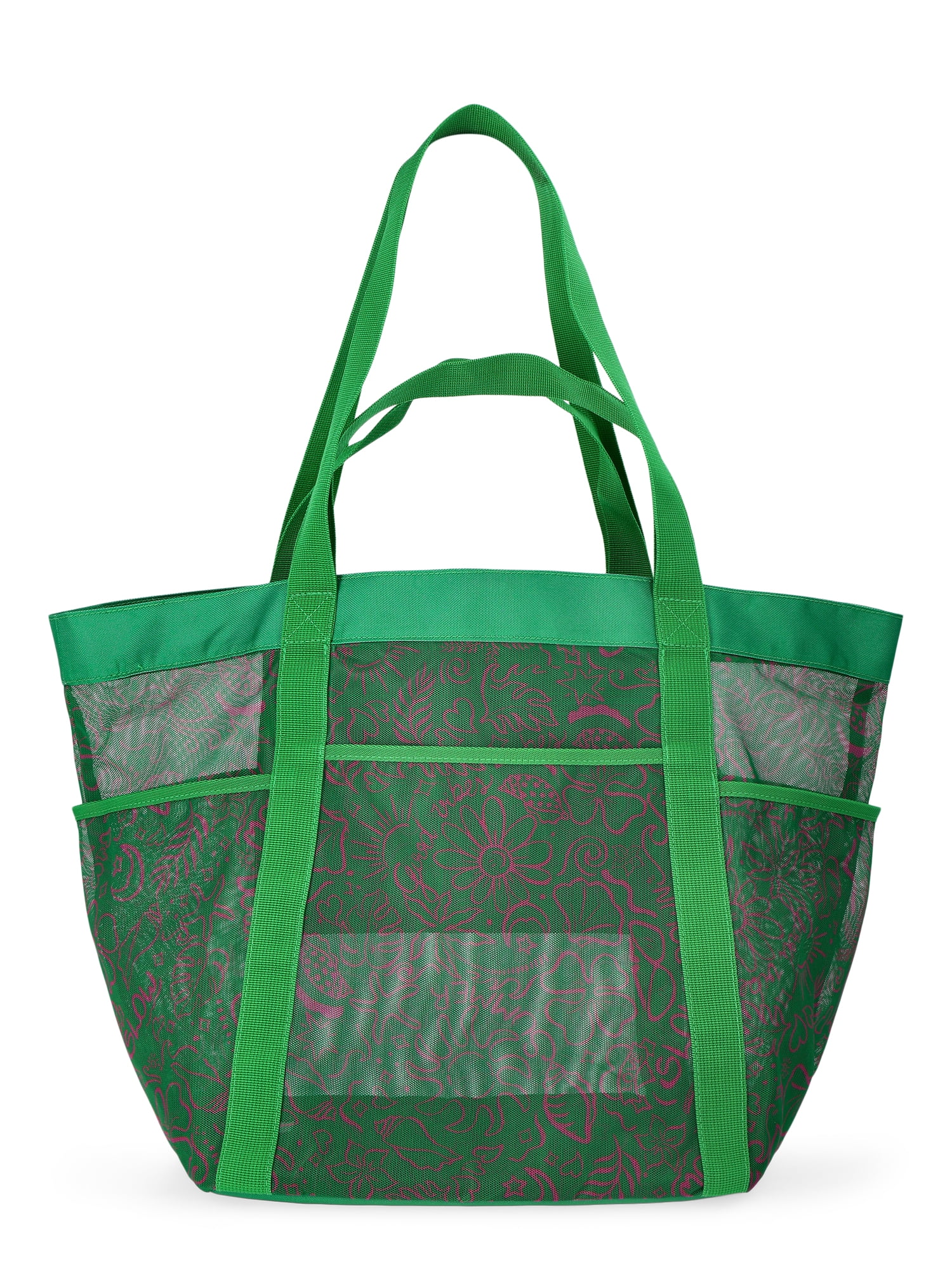 No Boundaries Women's Mesh Tote Bag, Peach Gingham - Walmart.com