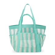 Women's Mesh Tote Bag, Jade Stripe