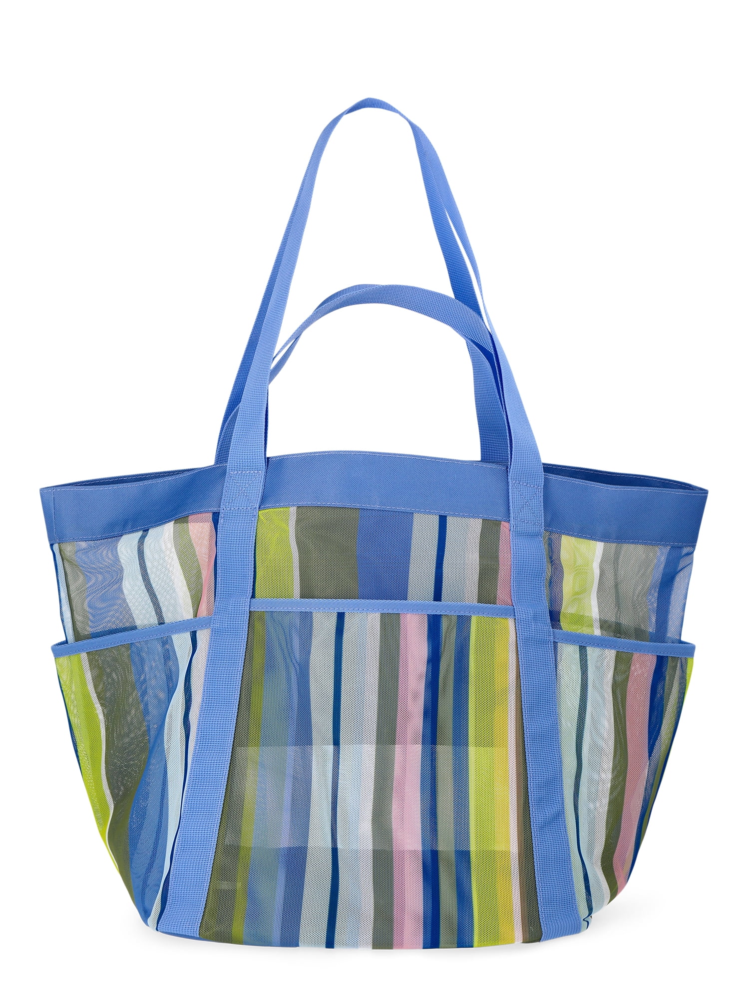No Boundaries Women's Mesh Tote Bag, Multicolor Stripe