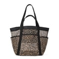 thumbnail image 1 of No Boundaries Women's Mesh Tote Bag, Leopard, 1 of 6