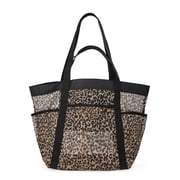 Women's Mesh Tote Bag, Leopard