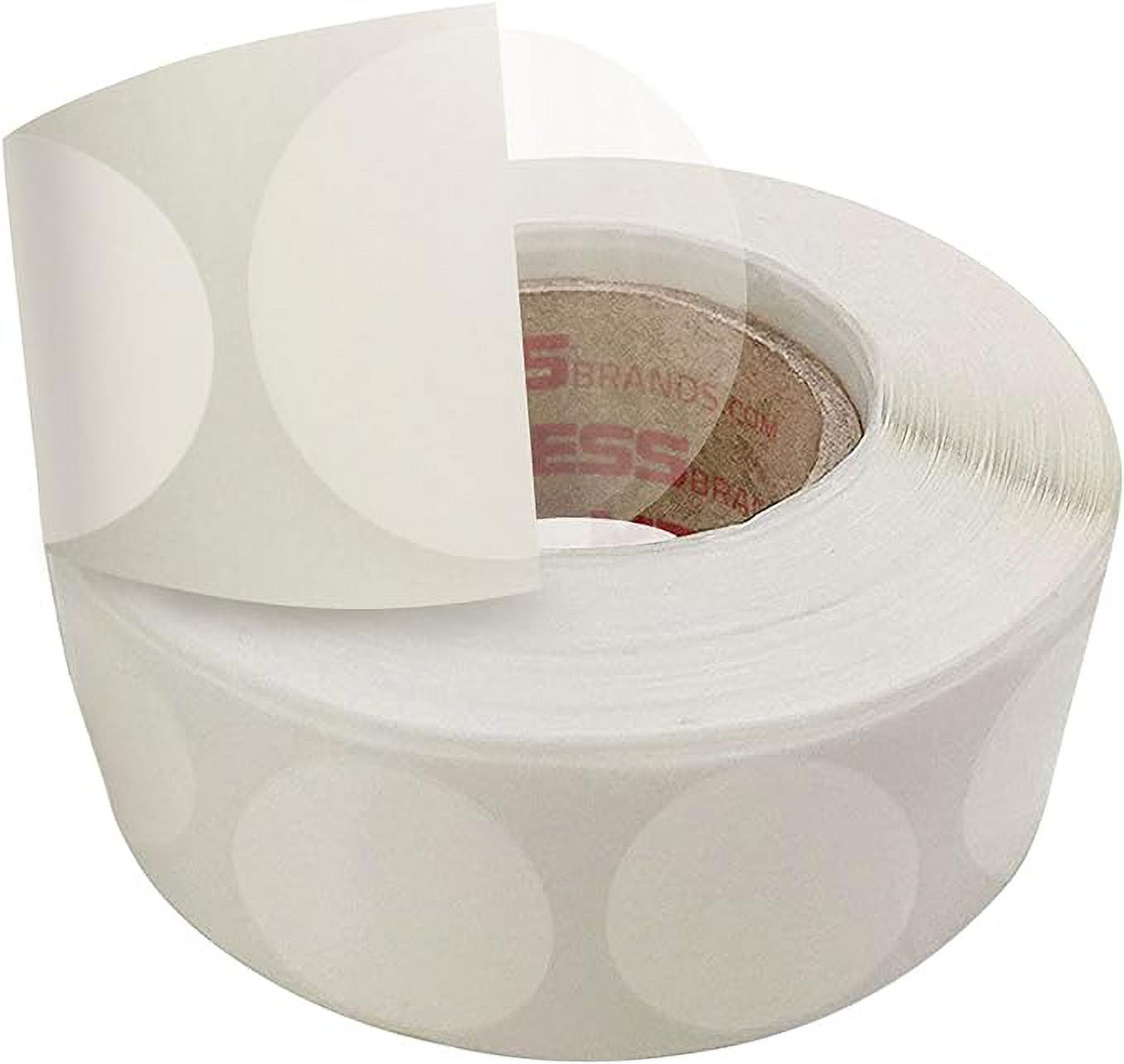 MESS Clear Round Labels (1,000/Roll, 1 Inch) Clear Round Stickers