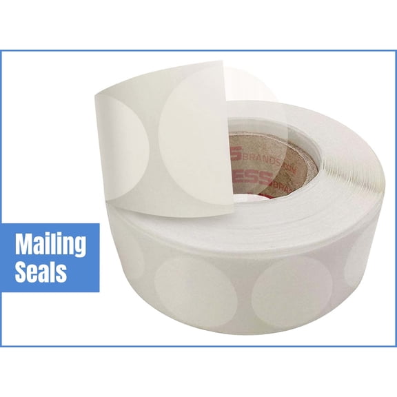 MESS Clear Wafer Shape Mailing Seals – 1,000 Clear Adhesive Labels, 1.5" Round Circles – Envelope Tab Sealers