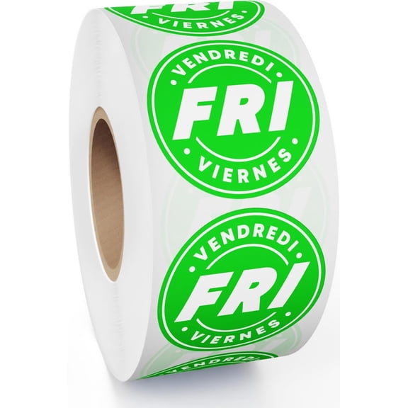 MESS Days of The Week Stickers - Day Dots Food Labels Friday Expiration Date Stickers - Kitchen Labels, Food Date Labels, Restaurants - Day of The Week Stickers - Restaurant Use First Labels