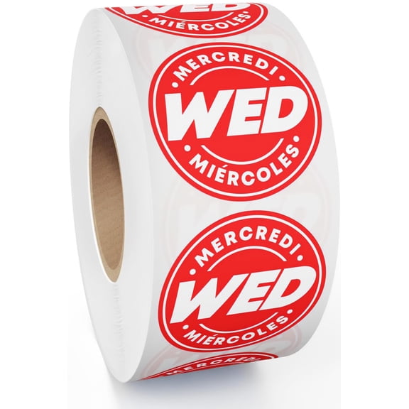 MESS Days of The Week Stickers - Day Dots Food Labels Wednesday Expiration Date Stickers - Kitchen Labels, Food Date Labels, Restaurants - Day of The Week Stickers - Restaurant Use First Labels