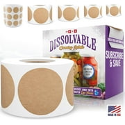 MESS Dissolvable Canning Labels for Jars  200 Kraft Dissolvable Mason Jar Labels - Dissolvable Food Labels for Containers - Jam Homemade Canning Jar Labels Stickers - Removable Mason Jar Labels 2"