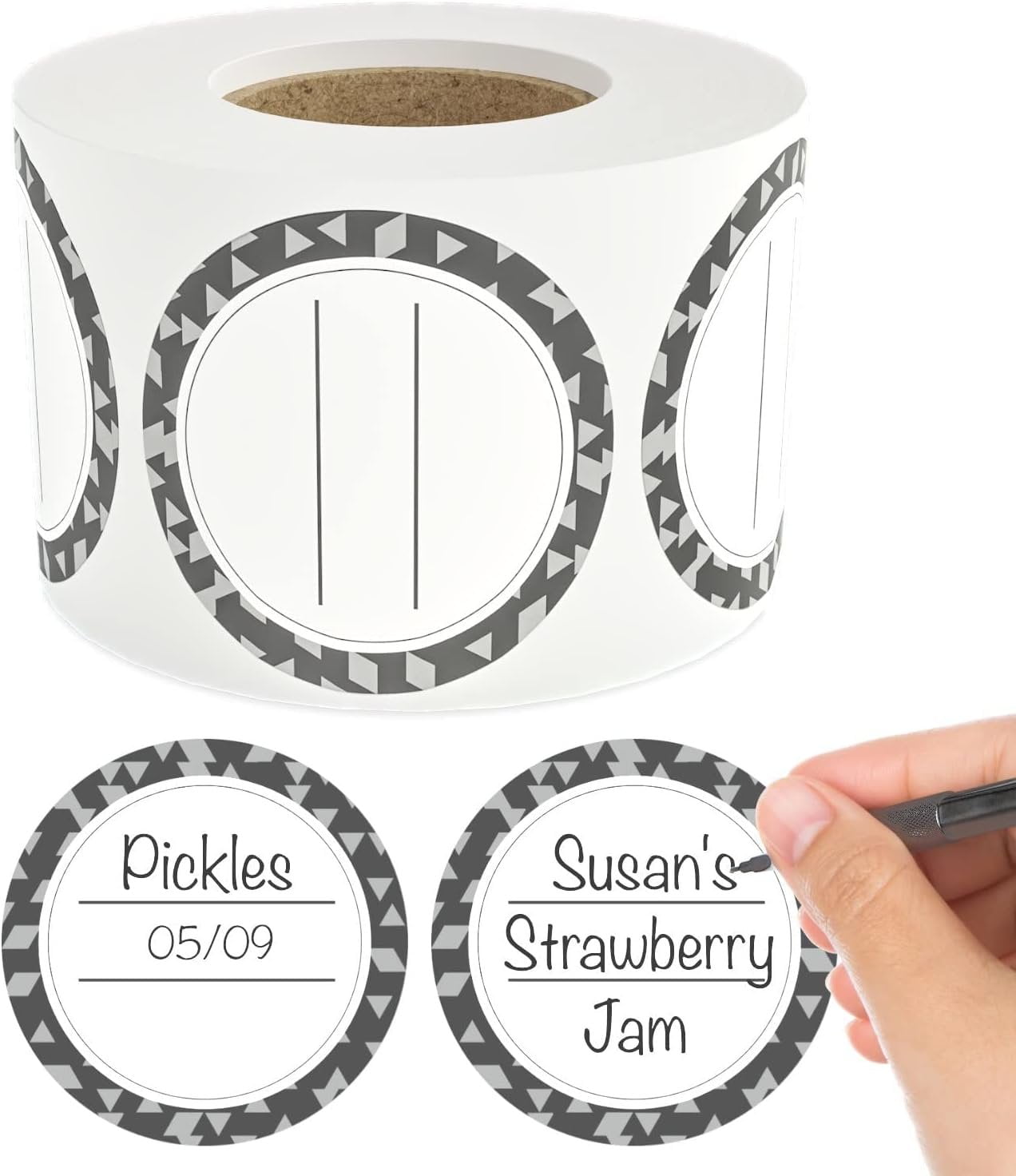 MESS Dissolvable Canning Labels – 200 Count Black Paper Labels for Mason Jars and Food Containers, Removable & Writable
