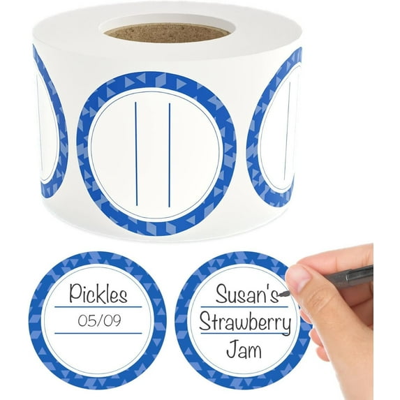 MESS Dissolvable Canning Labels for Jars 200 Cobalt Blue Dissolvable Mason Jar Labels