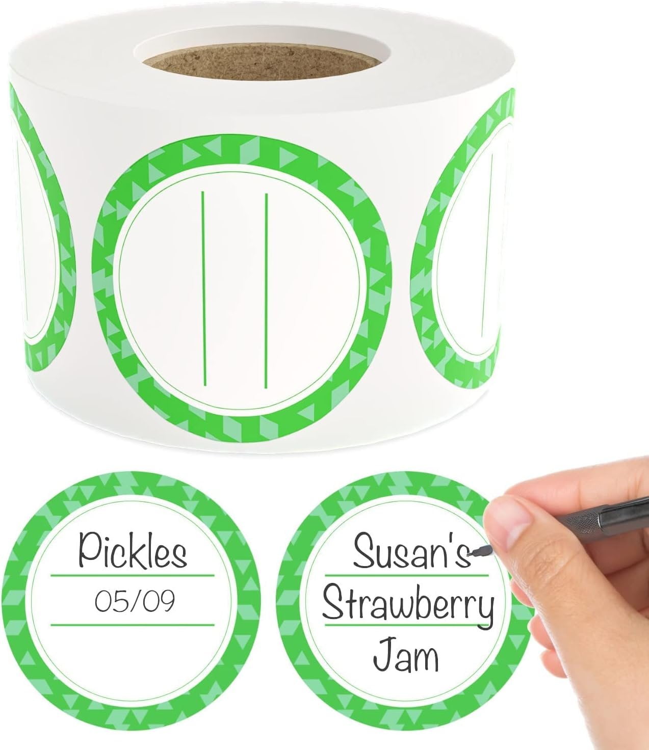 MESS Dissolvable Canning Labels for Jars 200 Kelly Green Dissolvable