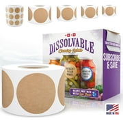MESS Dissolvable Canning Labels for Jars 200 Kraft Mason Jar Labels 1.5In.