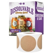 MESS Dissolvable Canning Labels for Jars 200 Kraft Mason Jar Labels 1.5In.