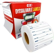 MESS Dissolvable Labels for Containers - 200 Removable Labels with Date - 1x2 in