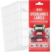 MESS Dissolvable Labels for Food Containers - 50 Removable Kitchen Labels - 1x2 in