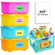MESS Labels for Storage Bins - 50 Pantry Organization Labels - 6x4 in - All Colors