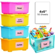 MESS Labels for Storage Bins - 50 Pantry Organization Labels - 6x4 in - Pink