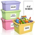 MESS Large Bin Labels for Storage Bins (50 6x4) Storage Bin Labels