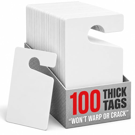 MESS Large Thick Parking Pass Hangtags - Parking Permit Hang Tag - Car Parking Tags for Parking Lot - Hanging Parking Permit - Permanent or Temporary Car Tags for Rear View Mirror 3x5" 100