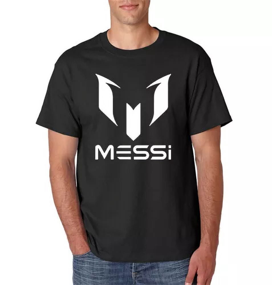 MESSI Logo BLACK T-Shirt Argentina Barcelona FCB #10 Leo Football ...
