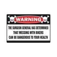 thumbnail image 1 of MESSING WITH BIKERS Warning Aluminum Sign biker bar Aluminum Signs cycles gang bike, 1 of 4