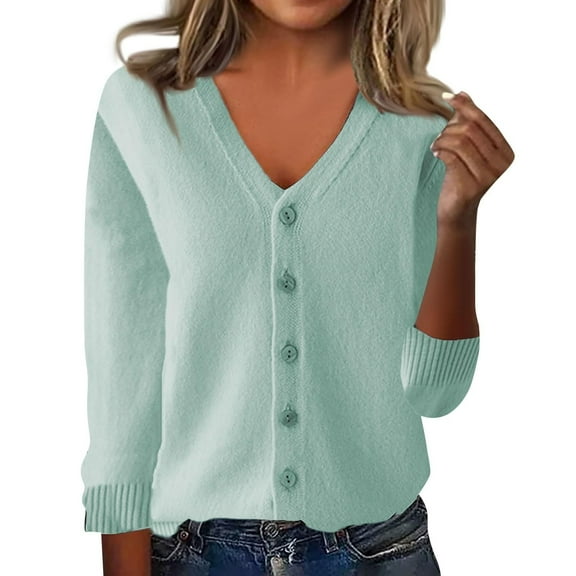 MESSIYO Full Zip Up Hoodie shirt jacket women long sleeve button down shirts for women sweater jacket for women Cropped Cardigan Mint Green M