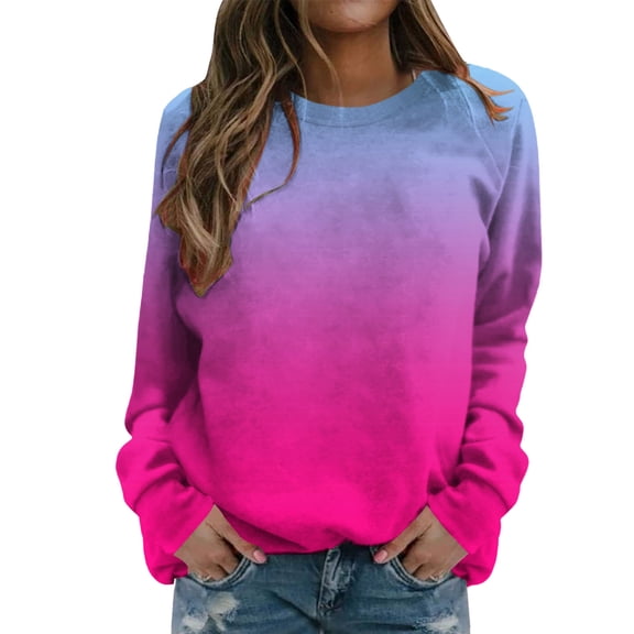 MESSUEN Baggy Sweatshirt for Women Comfort Sweatshirt Thick Sweatshirts for Women Tops for Women Womens Tops Long Sleeve Casual Ladies Long Sleeve Tops Purple L