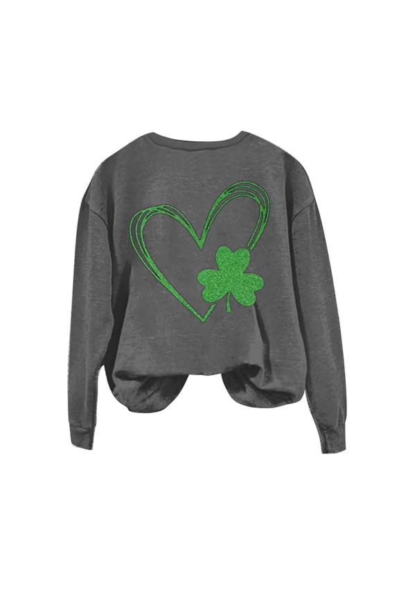 Baggy Womens Tops Comfort Sweatshirt Loose Printed Plus Size Vintage Sweatshirt for Women Cute Womens Sweatshirts No Hood Business Casual Blouse A2 Dark Gray M