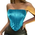thumbnail image 1 of MESSUEN Bandeau for Women Corset Tops for Women Womens Blouses Dressy Casual Bustier Corset Lace Off Shoulder Sleevesless Tank Party Women Tops Dressy Casual Shirts Women Sky Blue XS, 1 of 9