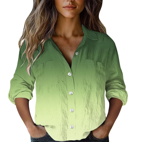 MESSUEN Button Down Shirts for Women Fall Shirts for Women Going Out Tops for Women Shirt for Women's Sweatshirts Women Sweatshirt Womens Fall Sweatshirts Green M
