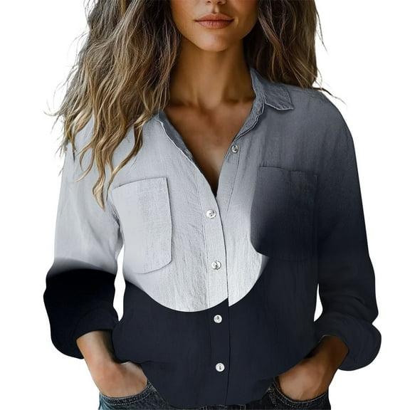 MESSUEN Button Down Shirts for Women Fall Shirts for Women Long Sleeve Undershirt for Women Shirt Womens Blouses Casual Long Sleeve Shirts Women's Sweatshirt Black 2XL