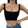 thumbnail image 1 of MESSUEN Cami Tank Top Bralettes for Women Square Neckline Camisole Tank Top Fit Scoop Neck Ribbed Knit Basic Crop Tops Cami Shirts Basic Tops for Woman Women’s Blouses Black L, 1 of 6