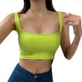 thumbnail image 1 of MESSUEN Cami Tank Top Bralettes for Women Square Neckline Camisole Women's Sleeveless Tank Top Fit Scoop Neck Ribbed Knit Basic Crop Tops Cami Shirts Dressy Tops Basic Tops Green XL, 1 of 7