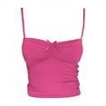 thumbnail image 1 of MESSUEN Cami Tops Womens Tank Tops Cropped Square Neckline Camisole Women's Short Casual Spaghetti Strap Cropped Tank Top Women Basic Tops Women's Shirts Hot Pink S, 1 of 6