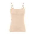 thumbnail image 1 of MESSUEN Camisole Tops for Women Built in Bra Tank Top Scoop Neck Camisole Tee Fit Turtleneck Shirt Solid Features: Blouses for Women Casual Summer Sleeveless Tops for Women Beige 2XL, 1 of 4