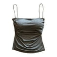 thumbnail image 1 of MESSUEN Camisole Tops for Women Crop Tops for Women Trendy Square Neckline Camisole Tank Built in Bra Strap Tanks for Woman Casua Basic Crop Top Blouses for Women Dressy Casual Gray One Size, 1 of 8