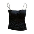 thumbnail image 1 of MESSUEN Camisole Tops for Women Crop Tops for Women Trendy Square Neckline Camisole Tank with Built in Bra Strap Tanks for Woman Casua Summer Womens Summer Shirts Womens Shirts Black One Size, 1 of 7
