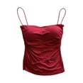 thumbnail image 1 of MESSUEN Camisole Tops for Women Crop Tops for Women Trendy Square Neckline Camisole Tank Built in Bra Strap Tanks for Woman Casua Summer Womens Tops Casual Womens Shirts Casual Red One Size, 1 of 6