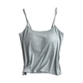 thumbnail image 1 of MESSUEN Camisole Tops for Women Tank Top with Built in Bra Square Neckline Camisole with Bra Pads Bra One Vest Camisole Womens Basics Tops Womens Summer Tops Dressy Casual Gray L, 1 of 8
