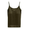 thumbnail image 1 of MESSUEN Camisole Tops for Women Tank Top for Women with Built in Bra V-neck Camisole Tank for Built in Bras Padded Tanks Fit Casual Shirts for Women Dressy Summer Tops for Women Green 2XL, 1 of 5