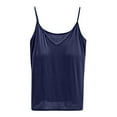 thumbnail image 1 of MESSUEN Camisole Tops for Women Tank Top for Women with Built in Bra V-neck Camisole Tank for with Built in Bras Shelf Bra Padded 2024 Tanks Fit Basic Womens Tops Shirts for Women Blue L, 1 of 5