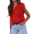 thumbnail image 1 of MESSUEN Cap Sleeve Sweater for Women Crochet Sweater Oversized Sweaters for Women's Summer Tops Womens Shirts Summer Casual Tops Basic Tank Tops for Women Red M, 1 of 8
