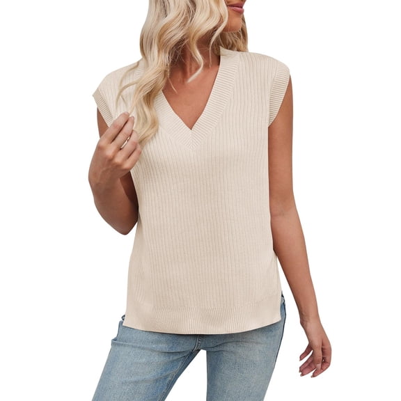 MESSUEN Cap Sleeve Sweater for Women Long Tube Tops for Women Oversized Sweaters for Women Summer Tank Tops for Women Tops Dressy Tops Casual Summer Outfits for Women Beige L