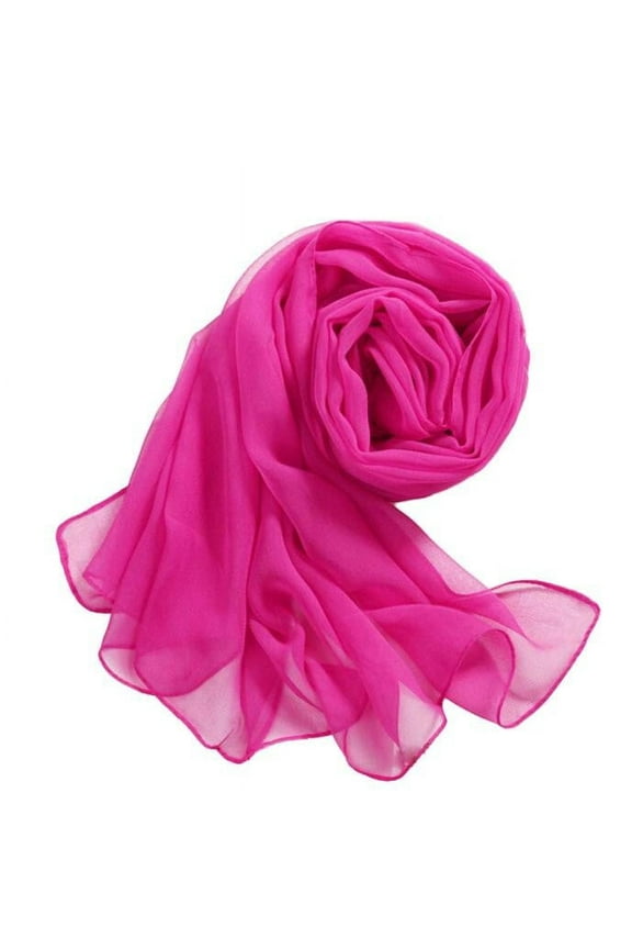 Chiffon Scarf Gauze Scarf Silk Scarf for Women Long Silk Scarf Silk Scarf Long Silk Scarf Silk Scarf Women Hot Pink One Size