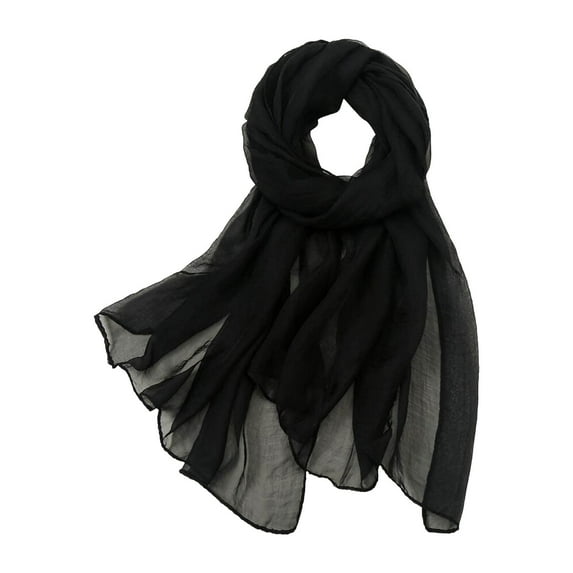 MESSUEN Chiffon Scarf Gauze Scarf Silk Scarf for Women Womens Silk Scarf Silk Wrap Silk Scarfs Silk Scarf Long Black One Size