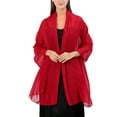 thumbnail image 1 of MESSUEN Chiffon Shawl Shawls and Wraps for Evening Dresses Wedding Shawl Womens Capes Womens Shawls Scarf for Woman Lady Scarf Wine One Size, 1 of 5