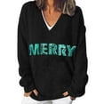 thumbnail image 1 of MESSUEN Christmas Sweaters for Women Knitted Sweater Pull Over Sweaters Womens Casual Summer Outfits for Women Woman Shirts Womens Casual Tops Women’s Tops Black M, 1 of 4