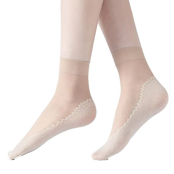 MESSUEN Clear Socks Mesh Socks Sheer Socks Women Thin Socks Womens Mens Sock Socks for Men Khaki One Size