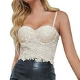 thumbnail image 1 of MESSUEN Corset Top Lace Corset V-neck Chemise Corset Top Bustier Corset Top Tight Fitting Corset Tank Top Suspender Top Solid Short Fashion Ladies Blouses Top for Women Summer Khaki L, 1 of 8
