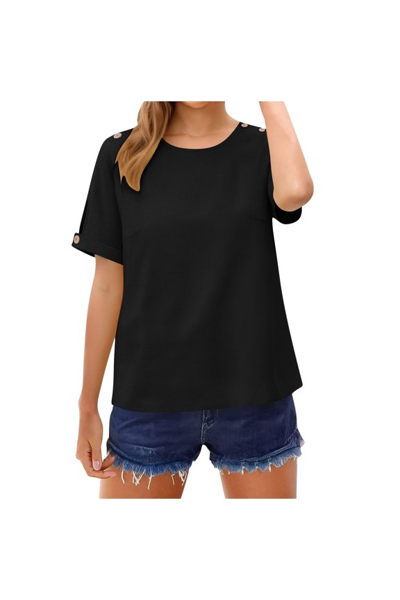 Cotton Linen Shirts Going Out Linen Shirts for Women Comfort Beach Tops Office Work Tops Work Tops Summer Tops Summer Business Dressy Casual Loose Fit Black L