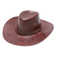 thumbnail image 1 of MESSUEN Cowboy Cap Fedora Hats for Men's Cowboy Hat Wide Brim Cowboy Hat Sun Hat Women Wide Brim Sun Hat Women Cowboy Hats Red One Size, 1 of 2
